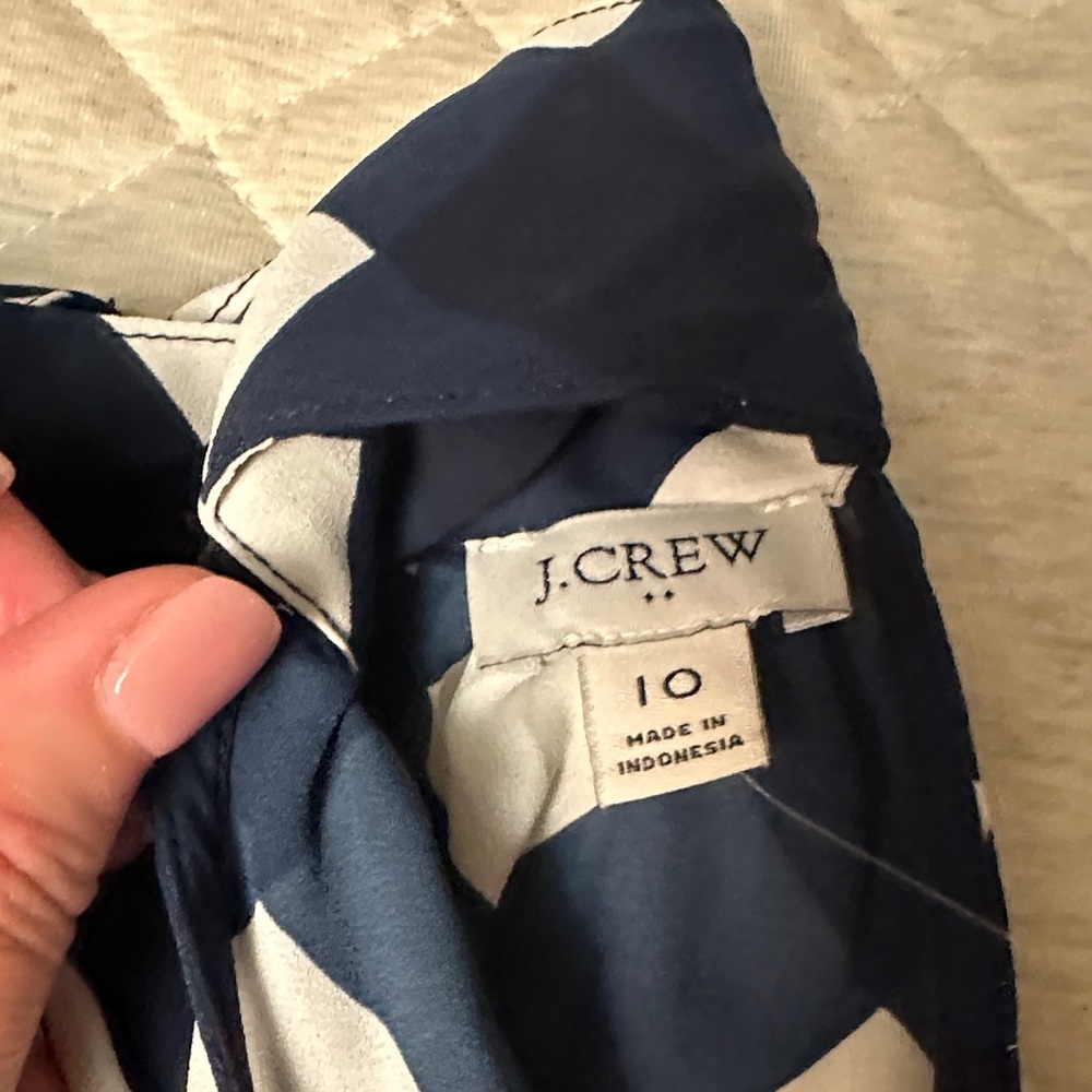 J. Crew Navy and White Checkered Tank Top, size 10 - Picture 2 of 4